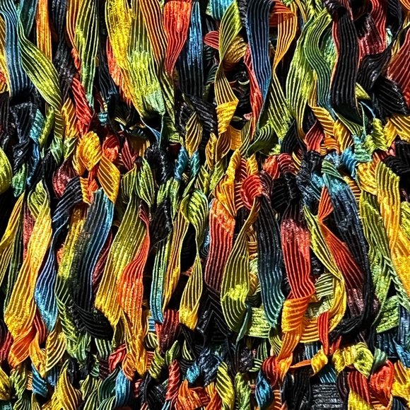 Multicolor Crinkle Ribbon Scarf - Fun! - Picture 4 of 8